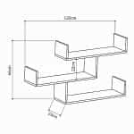 Ραφιέρα τοίχου Tibet Megapap μελαμίνης χρώμα φυσικό οξιάς 119x22x66εκ. - Image 4