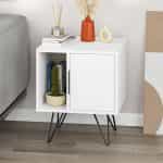 Κομοδίνο μελαμίνης Glynn Megapap χρώμα λευκό 50,2x44,6x60εκ.