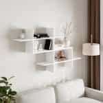 Ραφιέρα τοίχου Halic Megapap μελαμίνης χρώμα λευκό 150x22x82εκ.