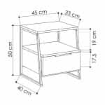 Κομοδίνο μελαμίνης Pal Megapap χρώμα φυσικό οξιάς 45x40x50εκ. - Image 6