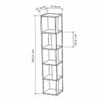 Βιβλιοθήκη γωνιακή Piano Megapap από μελαμίνη χρώμα γκρι ρετρό 31,4x31,4x158,9εκ. - Image 5