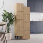 Ντουλάπι κουζίνας/μπάνιου - Παπουτσοθήκη Stair Megapap μελαμίνης χρώμα φυσικό οξιάς 62,2x37,4x156εκ.