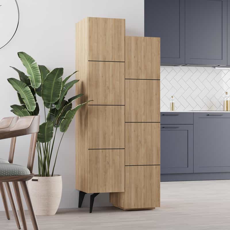 GP037-01692-0 Ντουλάπι κουζίνας/μπάνιου - Παπουτσοθήκη Stair Megapap μελαμίνης χρώμα φυσικό οξιάς 62,2x37,4x156εκ. - Image 1