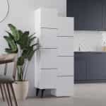 Ντουλάπι κουζίνας/μπάνιου - Παπουτσοθήκη Stair Megapap μελαμίνης χρώμα λευκό 62,2x37,4x156εκ.