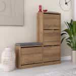 Παπουτσοθήκη Dude Megapap χρώμα ανοιχτό καρυδί 104,8x26x118,5εκ.