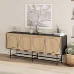 Μπουφές Joji Megapap χρώμα sapphire oak - silky black 186,8x40x77,6εκ.