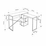 Γραφείο εργασίας πολυμορφικό Badau Megapap χρώμα φυσικό οξιάς 110x37,2x77εκ. - Image 7