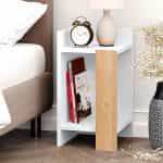 Κομοδίνο Elos Megapap χρώμα λευκό - saphhire oak 30x31,7x55εκ.