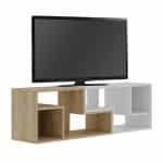 Έπιπλο τηλεόρασης Glis Megapap πολυμορφικό χρώμα sapphire oak - λευκό 145x35x44,8εκ. - Image 4