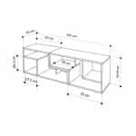 Έπιπλο τηλεόρασης Glis Megapap πολυμορφικό χρώμα sapphire oak - λευκό 145x35x44,8εκ. - Image 5