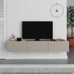 Έπιπλο τηλεόρασης επιτοίχιο Francy Megapap χρώμα sandstone 180x30x30εκ. - Image 3