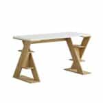 Γραφείο εργασίας Papillon Megapap χρώμα sapphire oak - λευκό 137x60x75εκ - Image 4