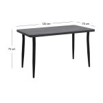 Τραπέζι Levico Megapap Mdf - μεταλλικό χρώμα σκούρο γκρι σκυροδέματος 120x70x75εκ. - Image 6