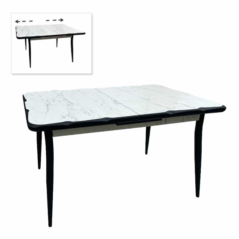 GP038-00261-0 Τραπέζι Karen Megapap επεκτεινόμενο χρώμα λευκό - μαύρο 130/160x80x75εκ. - Image 1