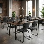 Τραπέζι Levico Megapap Mdf - μεταλλικό χρώμα καπνιστή καρυδιά 130x75x75εκ. - Image 3