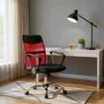 Καρέκλα γραφείου Franco Megapap με ύφασμα Mesh χρώμα κόκκινο - μαύρο 59x57x95/105εκ. - Image 3