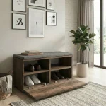 Παπουτσοθήκη Twain Megapap 8 ζευγών χρώμα καπνιστή καρυδιά 80x35x42εκ. - Image 2