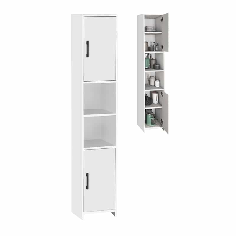 GP041-00561-0 Ντουλάπι κουζίνας - μπάνιου Hobbes Megapap χρώμα λευκό 35x30x182,3εκ. - Image 1