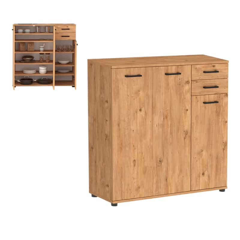 GP041-00643-0 Παπουτσοθήκη - ντουλάπι Polly Megapap χρώμα pine oak 108x35x108εκ. - Image 1
