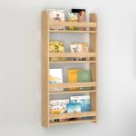 Επιτοίχια βιβλιοθήκη - ραφιέρα Montessori Megapap χρώμα sapphire oak 60x15x120εκ.