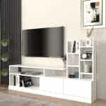 Σύνθεση τηλεόρασης Pesaro Megapap χρώμα λευκό 165x25x91,3εκ.