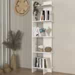 Βιβλιοθήκη μελαμίνης Perla Megapap χρώμα λευκό 48x22x170εκ.