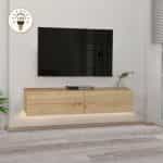 Έπιπλο τηλεόρασης επιτοίχιο Aristo Megapap με LED χρώμα sapphire oak 135x31,6x25εκ.