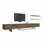 Έπιπλο τηλεόρασης Nirvana Megapap από μελαμίνη χρώμα καρυδί - λευκό 180x31,3x41,7εκ. - Image 6