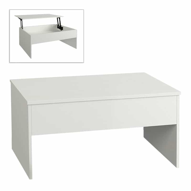 GP042-01962-0 Τραπεζάκι σαλονιού Devon Megapap με σερβιτόρο από μελαμίνη χρώμα λευκό 110x60x44,8εκ. - Image 1