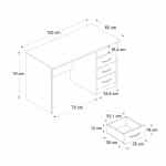 Γραφείο εργασίας Eldoris Megapap χρώμα καρυδί 120x60x75εκ. - Image 6