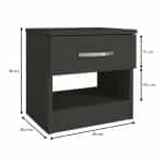 Κομοδίνο μελαμίνης Lube Megapap χρώμα ανθρακί 40x28,2x40εκ. - Image 6