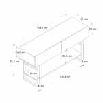 Κονσόλα Aron Megapap χρώμα λευκό εφέ μαρμάρου 138,8x41x75,7εκ. - Image 6