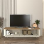 Έπιπλο τηλεόρασης Bohema Megapap χρώμα ivory - sepet oak 180x47x45,6εκ. - Image 2
