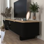 Έπιπλο τηλεόρασης Bohema Megapap χρώμα μαύρο - sepet oak 180x47x45,6εκ. - Image 4