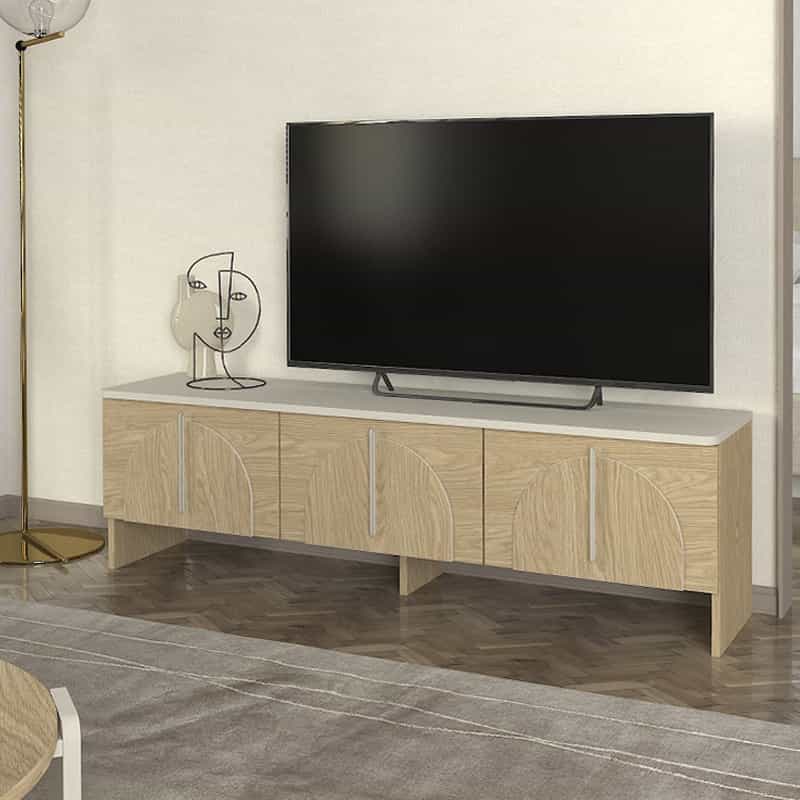 GP042-02891-0 Έπιπλο τηλεόρασης Rebel Megapap χρώμα rota oak - sandstone 150x35x45εκ. - Image 1