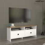Έπιπλο τηλεόρασης Gradias Megapap χρώμα λευκό - sapphire oak 120x29,6x46,8εκ.