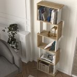 Βιβλιοθήκη Alvina Megapap χρώμα sapphire oak - λευκό 45x19,6x158,8εκ. - Image 3