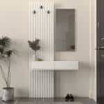 Έπιπλο εισόδου Elois Megapap χρώμα λευκό 96,6x26,8x195,5εκ.