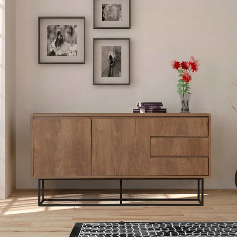GP052-00181-0 Μπουφές Amedeo Megapap από μελαμίνη χρώμα καρυδί 140x36x72εκ. - Image 1