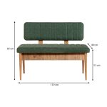 Καναπές διθέσιος - Παγκάκι Alden Megapap από μελαμίνη - ύφασμα χρώμα πράσινο 110x40x85εκ. - Image 6