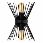 Απλίκα τοίχου Kirpi Megapap E27 μεταλλική χρώμα μαύρο 23x5x33εκ.