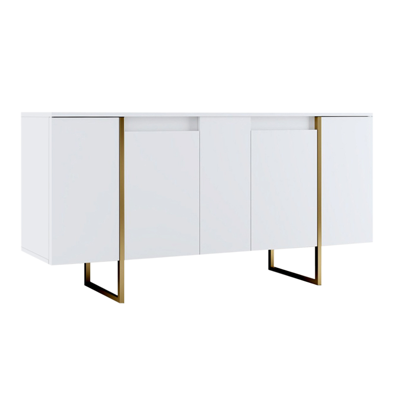 GP052-01183-0 Μπουφές Luxe Megapap χρώμα λευκό - χρυσό 160x35x80εκ. - Image 1