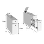 Ντουλάπι μπάνιου Calencia Megapap χρώμα φυσικό οξιάς 20x60x55εκ. - Image 4