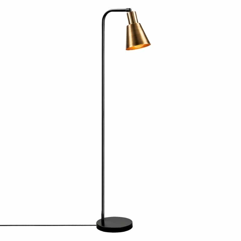 GP052-01881-0 Φωτιστικό δαπέδου Balbin Megapap E27 μεταλλικό χρώμα μαύρο - χρυσό vintage Ø30x120εκ. - Image 1