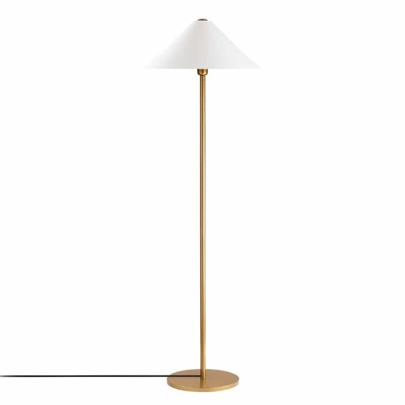 GP052-01931-0 Φωτιστικό δαπέδου Cansu Megapap E27 μεταλλικό χρώμα λευκό - χρυσό Ø46x150εκ. - Image 1
