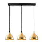 Φωτιστικό οροφής Fida Megapap E27 μεταλλικό τρίφωτο χρώμα χρυσό 68x18x114εκ.