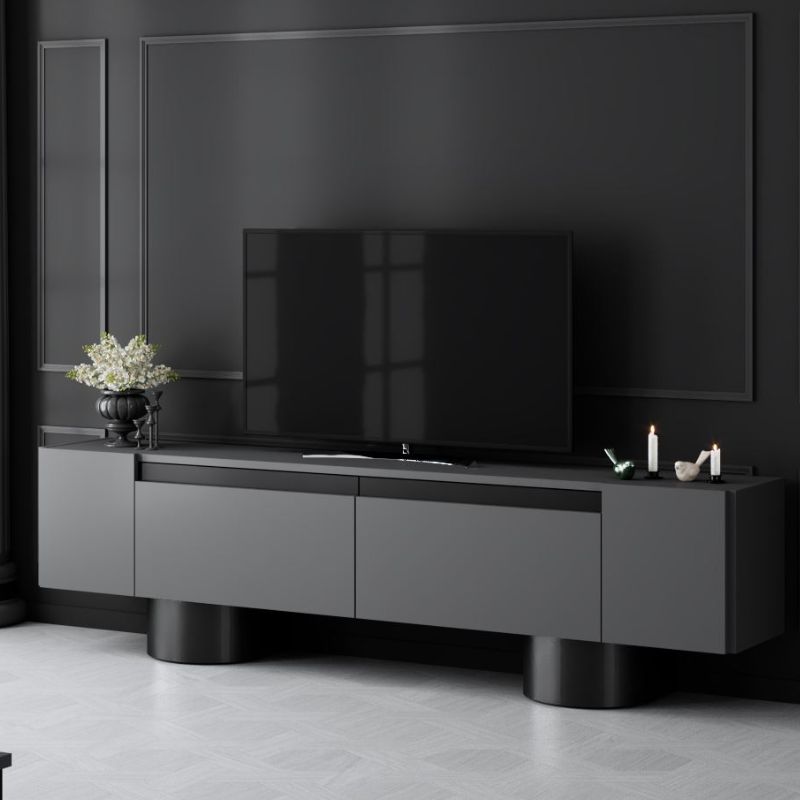GP052-02221-0 Έπιπλο τηλεόρασης Haven Megapap χρώμα ανθρακί 180x30x50εκ. - Image 1