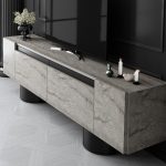 Έπιπλο τηλεόρασης Haven Megapap χρώμα travertine 180x30x50εκ. - Image 2