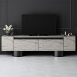 Έπιπλο τηλεόρασης Haven Megapap χρώμα travertine 180x30x50εκ. - Image 4