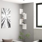 Ραφιέρα τοίχου Zikzak Megapap χρώμα λευκό 25x25x105,4εκ. - Image 3